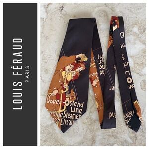 Vintage Louis Feraud Rare 1970’s Art Nouveau Print 100% Silk Tie